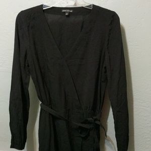 J. Crew Mercantile V-neck Waist Tie Long Sleeves Blouse Black Size 4